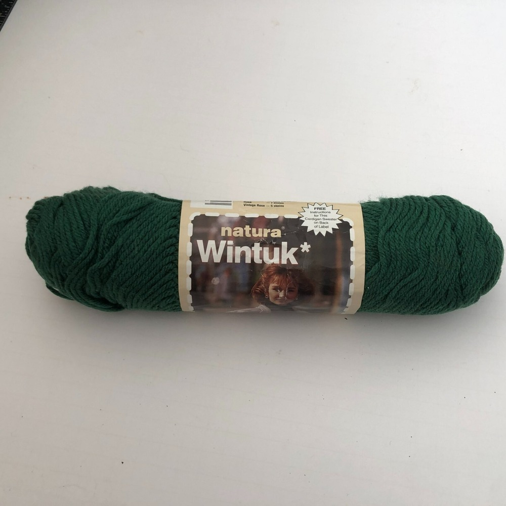 Vintage 70's Green Dark Sage 997 Crochet Knitting Yarn 3.5oz 4 ply Natura Wintuk